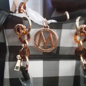 Black & White Checkered MKF Brand Pocket Book with inside wallet